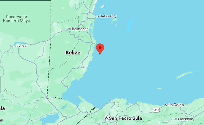 Belize on the map